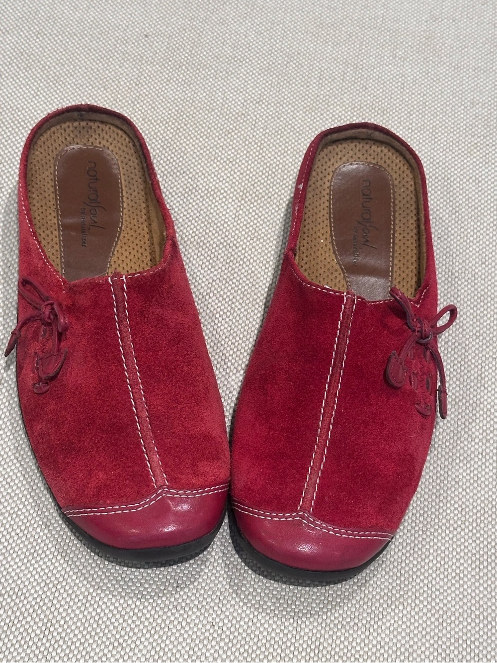 NATURAL SOUL size 8.5 Naturalizer Suede Red Slip-On Leather Comfort Loafer NEW - Picture 2 of 13